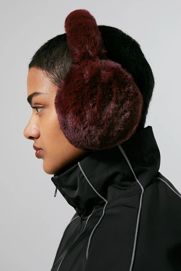 Fiona Faux Fur Earmuffs - Maroon - Weekday GB Fur Earmuffs, Swedish Street Style, Ear Muffs, Retail Experience, Youth Culture, Earmuffs, Winter Accessories, Fashion Brand, Skiing