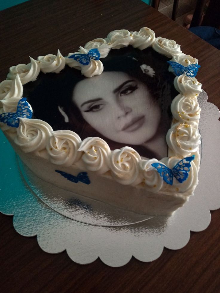 a cake with a picture of a woman on it