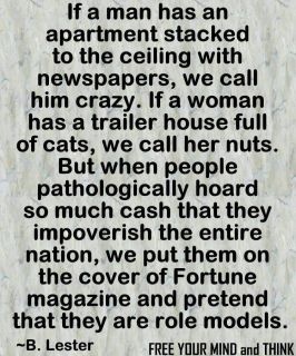 a poem written in black and white with the caption if a man has an apartment stacked to the ceiling, we call him crazy