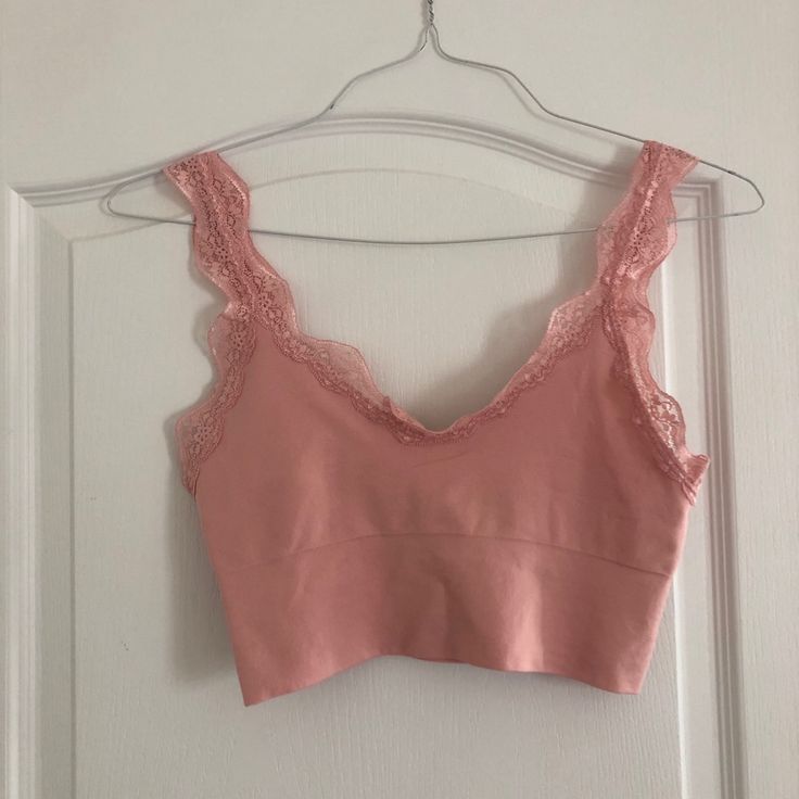 Perfect Condition Never Worn (Used The Brand Urban Outfitters So That People Would See This) Urban Outfitters Seamless V-neck Top, Urban Outfitters Spring Crop Top With Built-in Bra, Spring Urban Outfitters Crop Top With Built-in Bra, Urban Outfitters Crop Top With Built-in Bra For Spring, Spring Crop Top With Built-in Bra By Urban Outfitters, Urban Outfitters Spring Tops Bra Friendly, Urban Outfitters Fitted Camisole Top, Fitted Camisole Tops By Urban Outfitters, Urban Outfitters Tops With Lace Trim For Spring