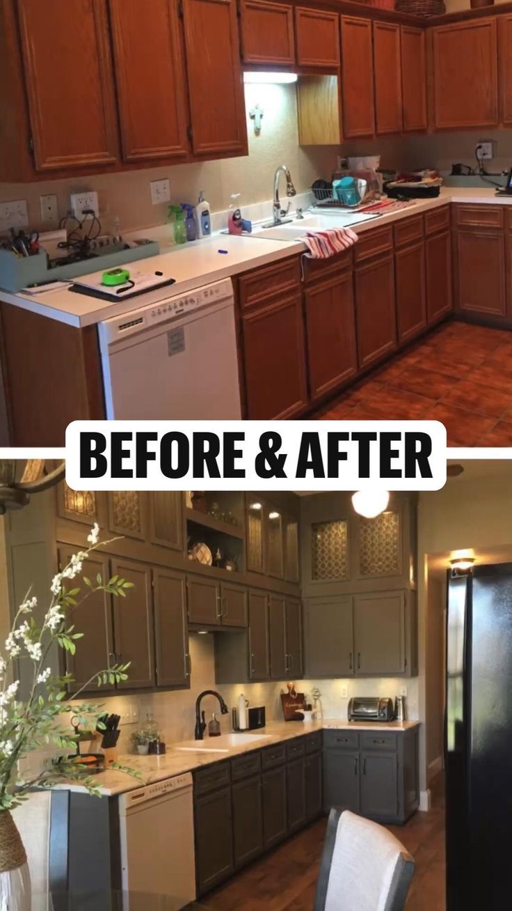 before and after pictures of a kitchen remodel