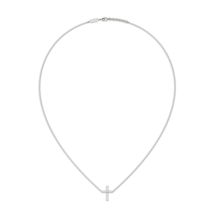 A mini cross pendant with a center laboratory-grown diamond, offering a simple yet profound symbol of faith. Available in gold and silver tones. ? | Necklace sold separately. | Dimension:16-18inch| Metal Purity: Hypoallergenic Metal And Lab-grown Diamond | Stone: White Lab-Grown-Diamonds | Color: D,E,F | Clarity: VVS | Carat Weight: 0.015 ct. | Carbon Emission: 0% White Gold Crucifix Necklace With Vvs Clarity, Timeless Sterling Silver Cross Pendant Necklace, Timeless White Gold Cross Jewelry, Timeless White Gold Cross Necklace, Classic White Gold Crucifix Necklace, White Gold Crucifix Necklace Fine Jewelry, White Minimalist Cross Jewelry, Minimalist White Cross Jewelry, Minimalist White Crucifix Jewelry