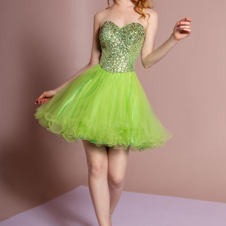 Green Sleeveless Mini Dress For Prom Season, Strapless Green Dress For Homecoming, Green Strapless Dress For Prom, Green Strapless Corset Dress For Prom, Strapless Sleeveless Dress With Fitted Bodice For Prom, Strapless Sleeveless Dress For Homecoming Party Season, Sleeveless Strapless Dress For Homecoming Party Season, Glamorous Green Mini Dress For Prom Season, Green Strapless Mini Dress For Cocktail