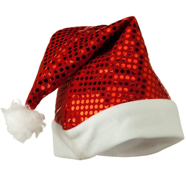 Red Sequin Santa HatMade of 100% polyester.One size fits most, fitting up to 7 1/2. Crown measures 13 inch deep and 11 1/2 inch wide.br />Brim measures 2 1/4 inches wide.Decorated with polka dot red sequins and white pom pom accented on the top of a hat.Thick, soft and warm material.Hand washable only.Imported.Available in different styles and colors. You'll definitely be the flashiest Santa Claus around town with our Red Sequin Santa Hat. Sequins run throughout the hat for a sparkly and shiny l Red Adjustable Holiday Hat, Red Adjustable Christmas Hat, Adjustable Red Christmas Hat, Red Party Hat, One Size Fits Most, Adjustable Red Hats For Holiday, Adjustable Red Hat For Holiday, Red Adjustable Mini Hat For Christmas, Red Fitted Mini Hats For Winter, Adjustable Red Mini Hat For Christmas