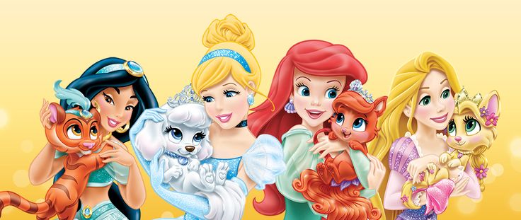 the disney princesses are all dressed up in their favorite costumes and petting them