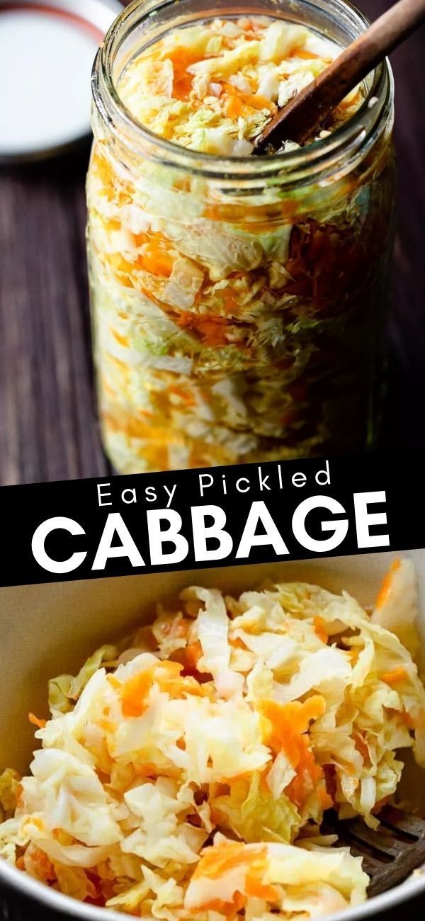 this is an easy pickled cabbage salad in a jar