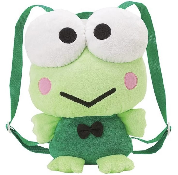 Green Backpack, Plush Bags, Plush Backpack, Kawaii Accessories, Hello Kitty Items, Frog And Toad, Hello Kitty Collection, Random Image, Cute Backpacks