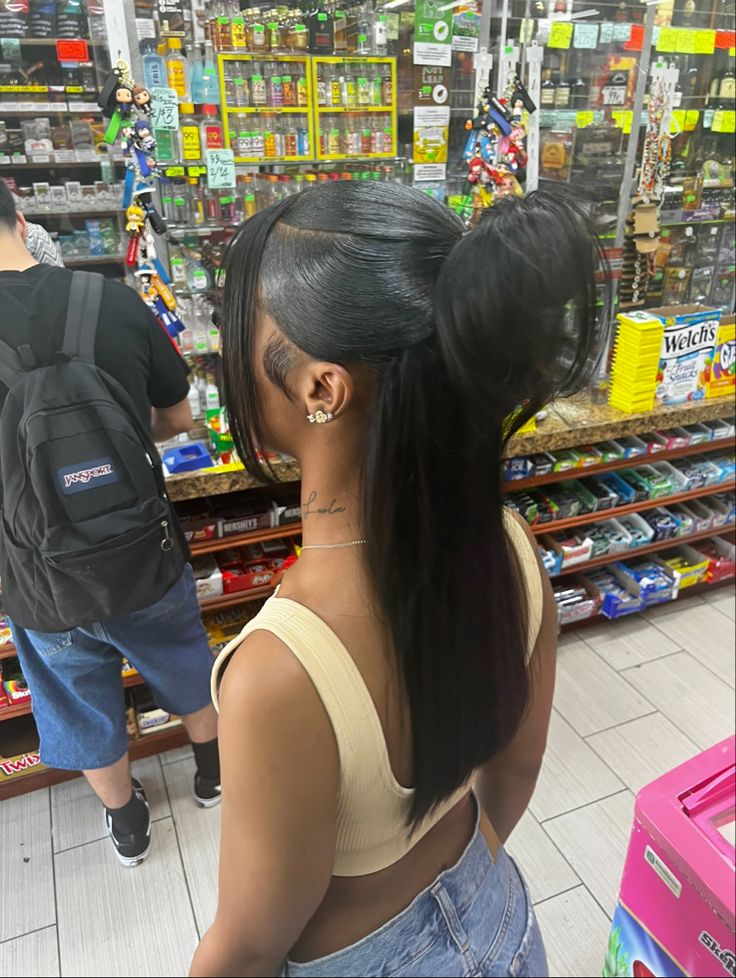 Sleek Ponytail Hairstyles, Birthday Hairstyles, Quick Weave Hairstyles, Pretty Braided Hairstyles, Flat Iron Hair Styles, Slick Hairstyles, Hair Ponytail Styles, Hair Weave, Hairstyles For School