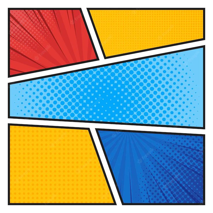 an abstract background with halftone and halftone shapes in blue, red, yellow and white