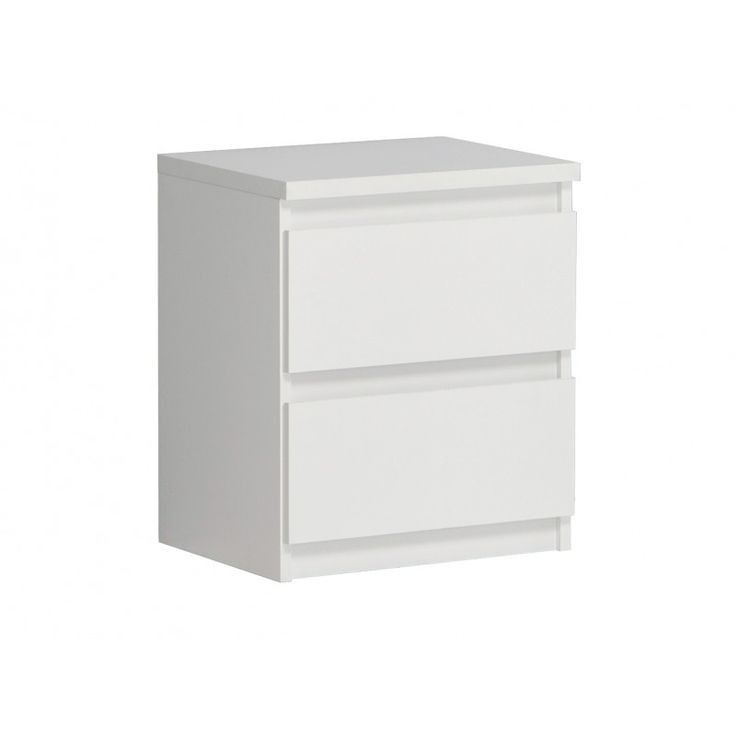 a white cabinet with two drawers on it