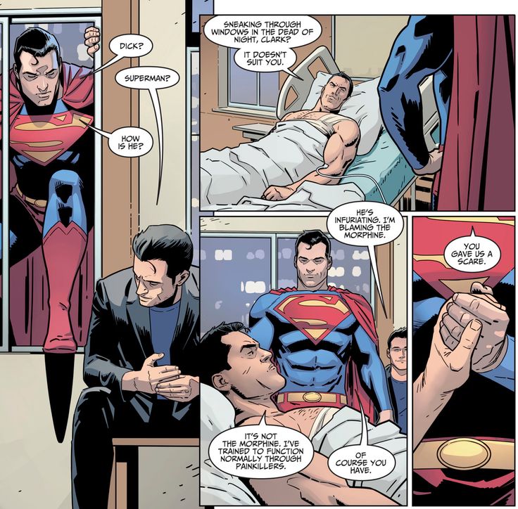 superman and his friends are in bed together