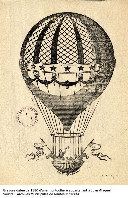 an old drawing of a hot air balloon