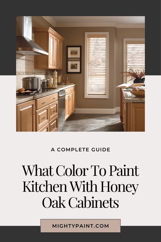 Choosing What Color To Paint Kitchen With Honey Oak Cabinets can be a challenge, but we've got you covered! Discover the Best Wall Colors For Honey Oak Cabinets on our Home Renovation board. This guide highlights the top Paint Colors That Go With Honey Oak, helping you find the perfect match for your kitchen. Whether you’re curious about what color to paint kitchen walls with honey oak cabinets or seeking the Best Wall Paint Colors To Go With Honey Oak, our tips will ensure your space looks cohesive and stylish. Save this pin for your next home makeover project and transform your kitchen with confidence! Kitchen Wall Colors With Honey Oak Cabinets, Kitchen Paint Colors With Oak Cabinets And Black Appliances, Black Counter Tops Oak Cabinets, Kitchen Paint Colors With Dark Wood Grey Walls Oak Cabinets, Kitchen Color Ideas With Oak Cabinets, Light Wood Kitchen Cabinets Wall Color, Wall Color With Honey Oak Cabinets, Oak Cabinet Wall Color Ideas, Boho Kitchen Oak Cabinets