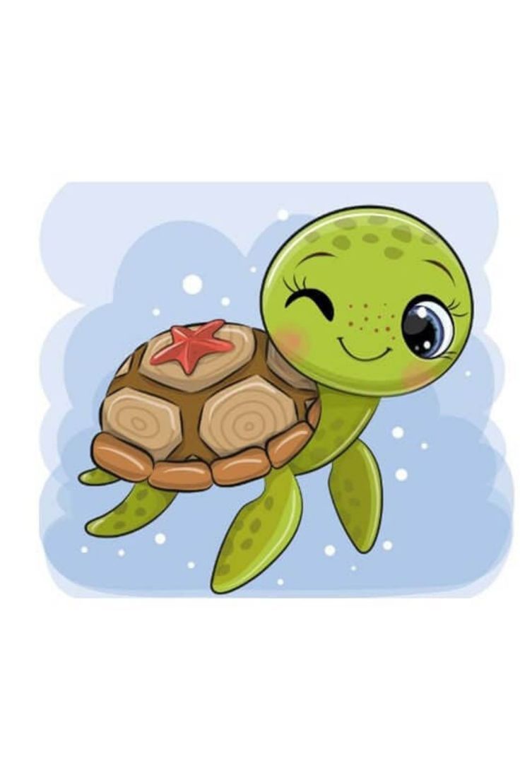 a cartoon turtle with a star on its back