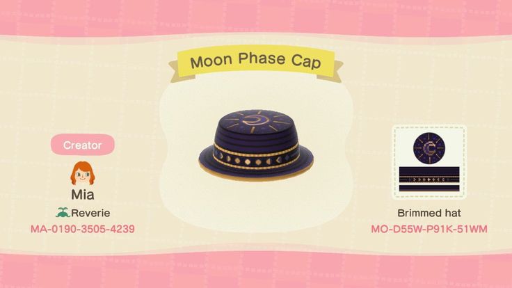 the moon phase cap is shown in animal crossing