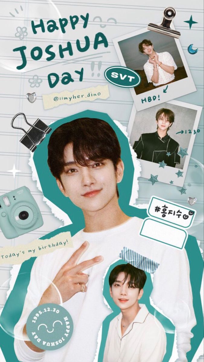 an image of a man with many pictures on his face and the words happy joshua day