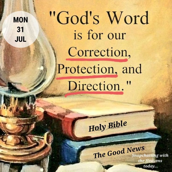 a painting of books and a lamp with the words god's word is for our correction, protection, and direction