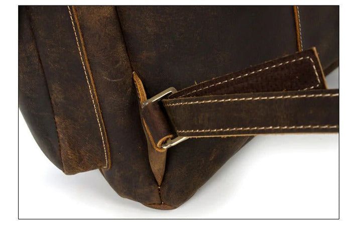 Distressed Leather Laptop Backpack — The Handmade Store Classic Leather Backpack With Leather Strap For Daily Use, Casual Leather Laptop Backpack, Rectangular Leather Travel Backpack, Casual Leather Business Backpack Rectangular, Leather Strap Travel Backpack, Casual Leather Satchel Backpack For Business, Casual Business Leather Satchel Backpack, Travel Backpack With Leather Strap, Casual Leather Backpack For Business