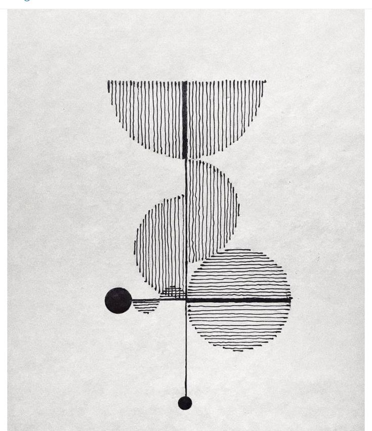 an abstract drawing with lines and circles