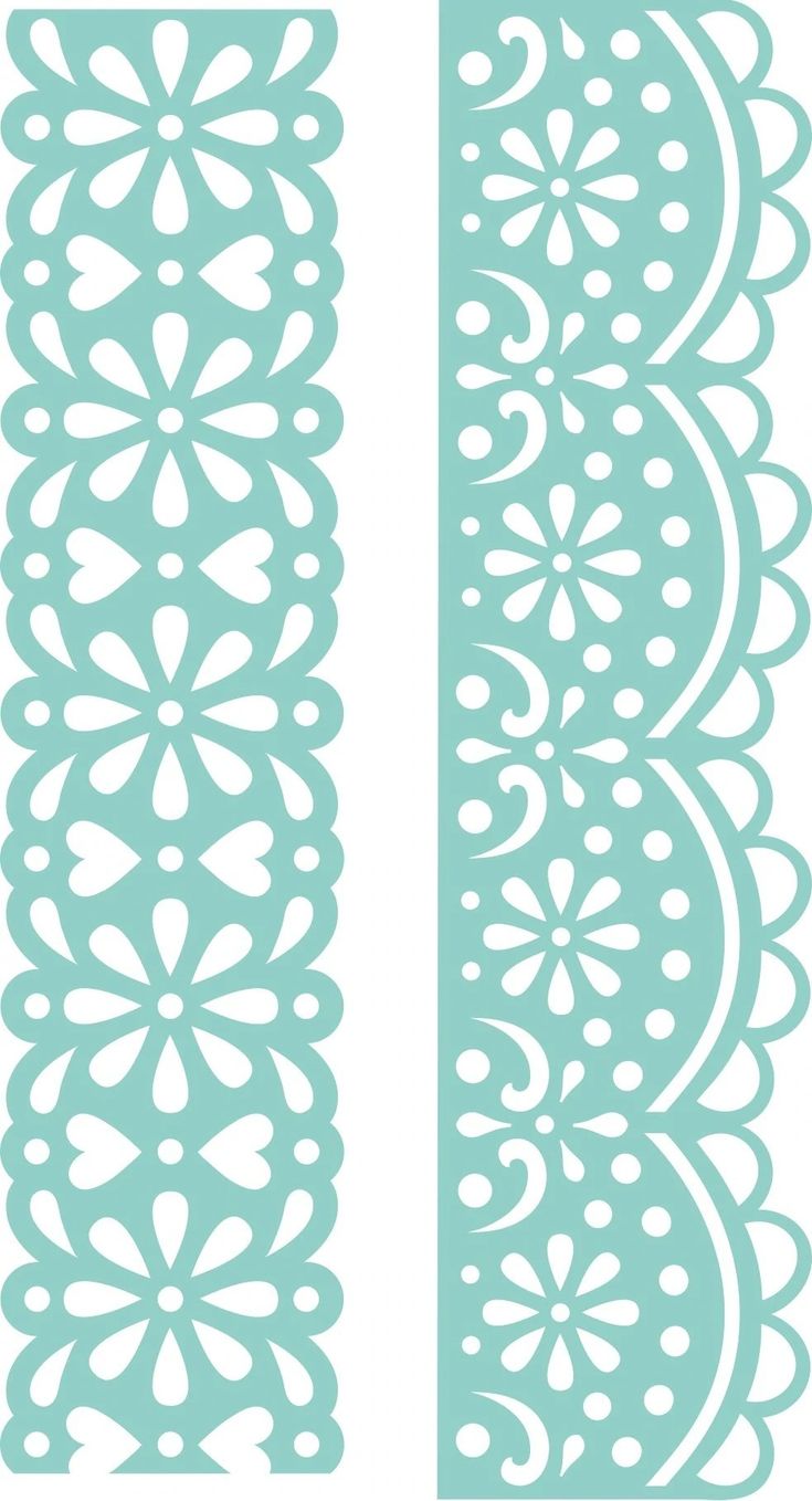 two pieces of paper cut out to look like lace