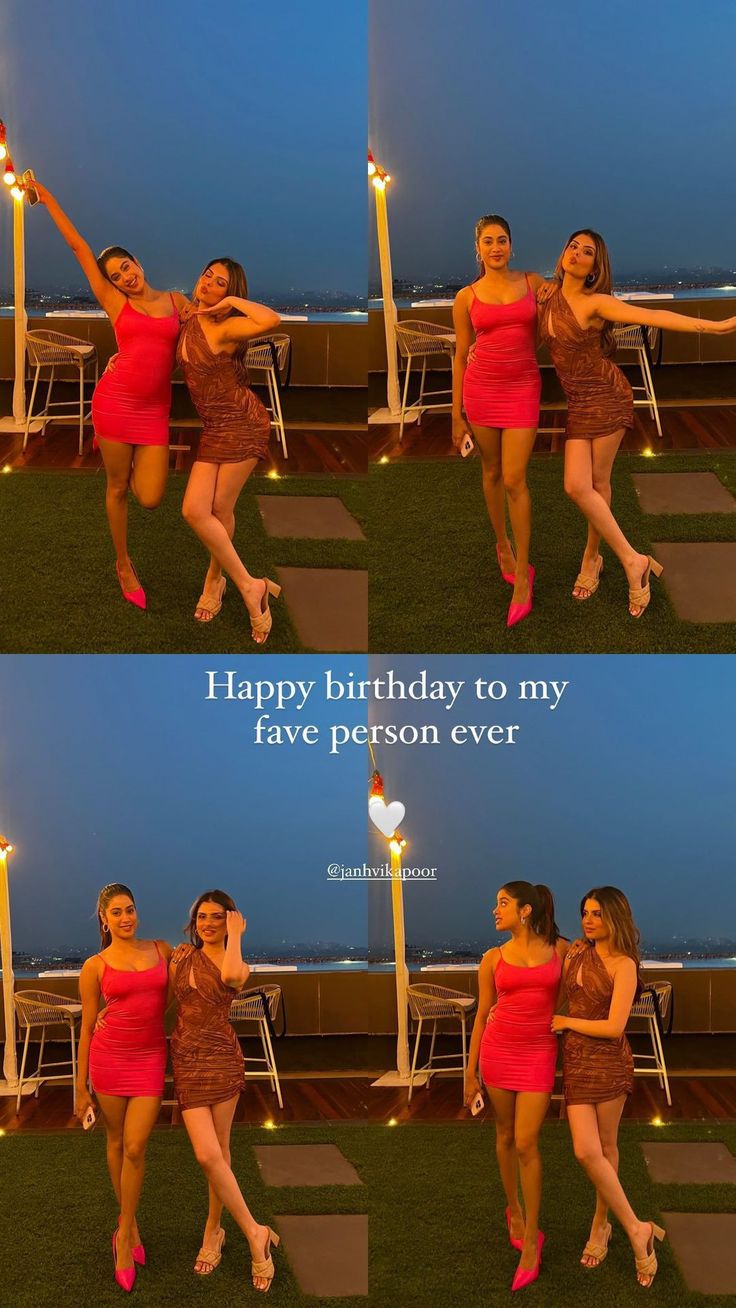 two women in red dresses are posing for the camera with their arms around each other