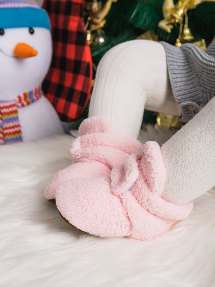 [SAFETY MATERIAL] -- 100% Poly-cotton; Not quite socks, not quite shoes, these soft, these slipper-like booties are perfect fit for growing baby![GOT A LITTLE KICKER?]-- Anti-slip bottoms makes learning to walk safer and easier. These stay on crib booties are wrapped, cozy & comfortable on baby's skin; When you're tying to layer up, hook & loop closed is really adorable; Elastic ankle support makes putting them on and taking them off, still keep feet covered & warm all day & night.[NO MORE SOCKS Pink Booties With Soft Sole For Playtime, Pink Non-slip Booties For Spring, Cute Pink Booties With Soft Sole, Playful Pink Non-slip Booties, Winter Booties With Soft Sole And Closed Toe, Casual Pink Non-slip Booties, Pink Round Toe Booties For Winter, Cute Winter Non-slip Socks, Comfortable Soft Booties For Playtime