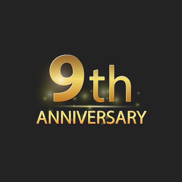 the 9th anniversary logo with gold lettering