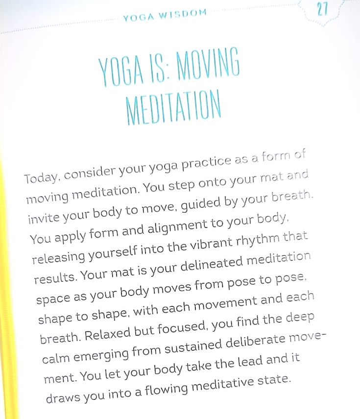 yoga is moving meditation written on a piece of paper