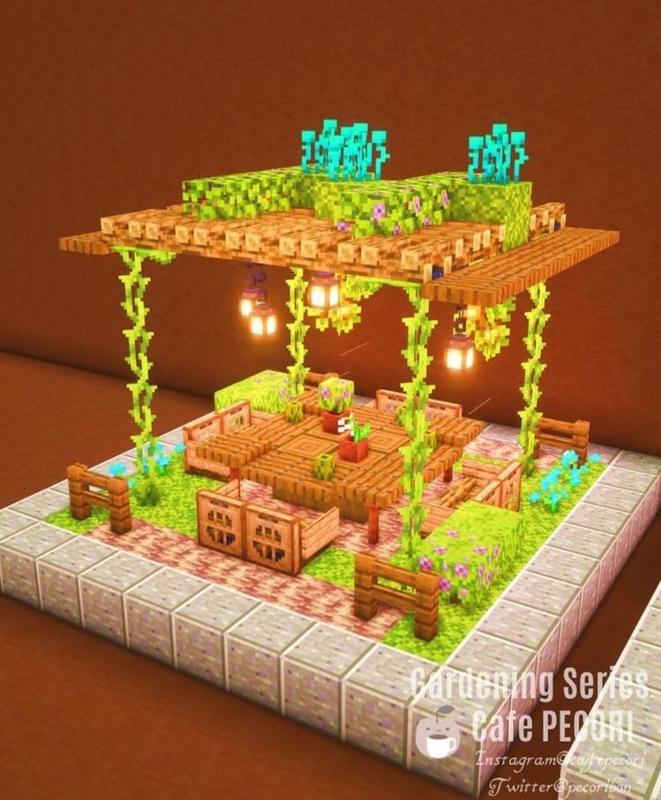 Minecraft Tea Party, Interactive Minecraft Builds, Small Build Ideas Minecraft, Aesthetic Minecraft Decor, Minecraft Petting Zoo Ideas, Heart Lake Minecraft, Pastel Minecraft House, Flower Stand Minecraft, Minecraft Inspo Aesthetic