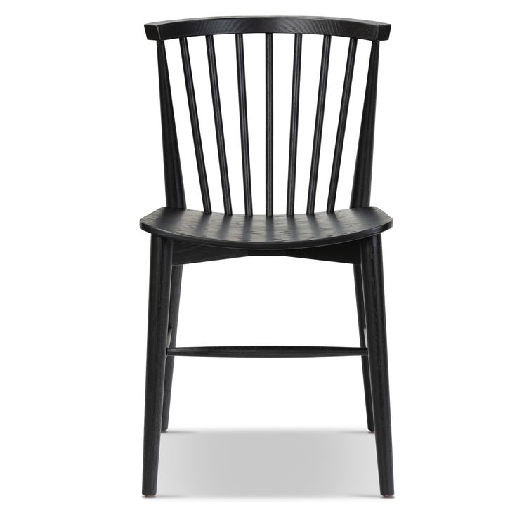 a black wooden chair on a white background with the seat up and back turned down