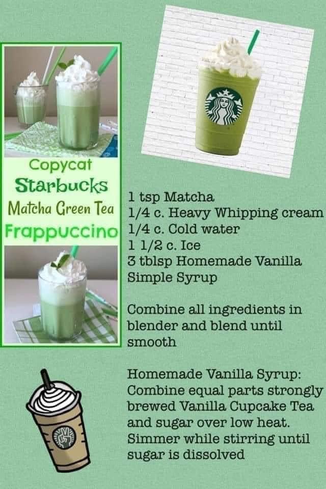 starbucks green tea frappuccino recipe with instructions to make it in the microwave