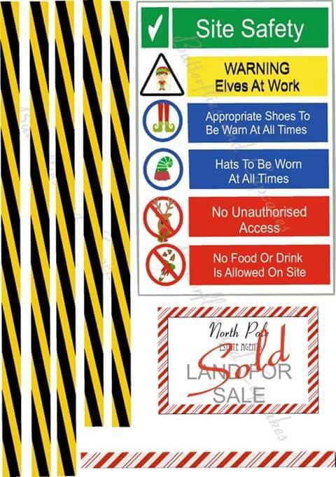 various warning signs and stickers on a white background