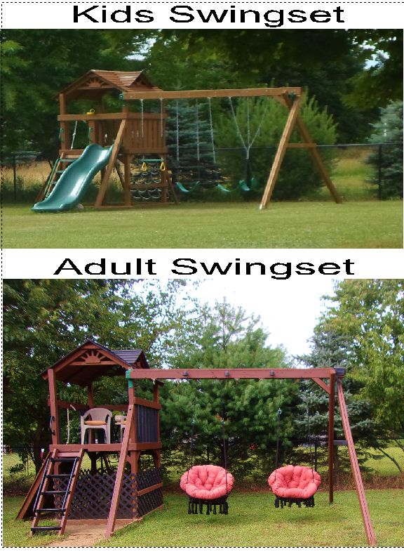 two different swings in the same yard