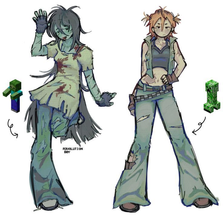 the concept art for an upcoming video game is shown in this image, including two female characters