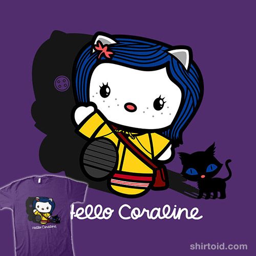 Hello Kitty Movie Posters, Coraline Hello Kitty, Hello Kitty Coraline, Picture Cute Cartoon, Coraline Svg, Coraline Icons, Coraline Pfp, Coraline Film, Hello Kitty Halloween Wallpaper