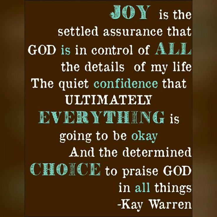 a quote from the book joy is the settled assurance that god is in control of all