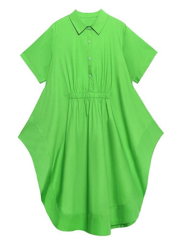 Sku CY-!58416 Material >70%Cotton Style Loose , Short Sleeves Feature Elasticity , Solid Neckline Lapel Occasion Casual , Urban Seasons Summer Type Midi Dresses Color BLACK,GREEN Size FREE SIZE Please consult the size chart we provide for this item's measurements to help you decide which size to buy.Please note: There may be 1-3cm differ due to manual measurement. INCH Bust Waist Shoulder Sleeve Length Sleeve Opening FREE SIZE 48.82 60.63 16.54 9.84 27.95-44.88 14.96 Curved Hem Shirt, Buy Shirts, Popular Dresses, Fit Fashion, Green Skirt, Collar Dress, Black Midi Dress, Sweater Fashion, Cotton Style