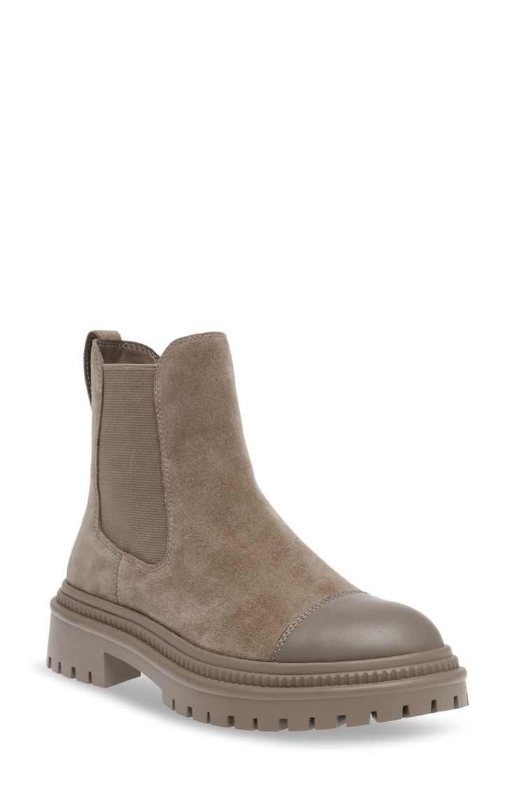 A lug sole adds an extra bit of utilitarian character to this tried and true Chelsea boot. 1 3/4" heel; 3/4" platform (size 8.5) 6" shaft Textile or textile and leather upper/textile and synthetic lining/synthetic sole Imported Chelsea Boots With Lug Sole And Medium Width, Ankle-high Platform Boots With Lug Sole, Fall Ankle-high Work Boots With Lug Sole, Fall Work Boots With Lug Sole And Round Toe, Fall Ankle Work Boots With Textured Sole, Fall Textured Sole Ankle Work Boots, Fall Platform Boots With Lug Sole And Flat Heel, Suede Boots With Chunky Platform And Round Toe, Chunky Platform Suede Boots With Round Toe