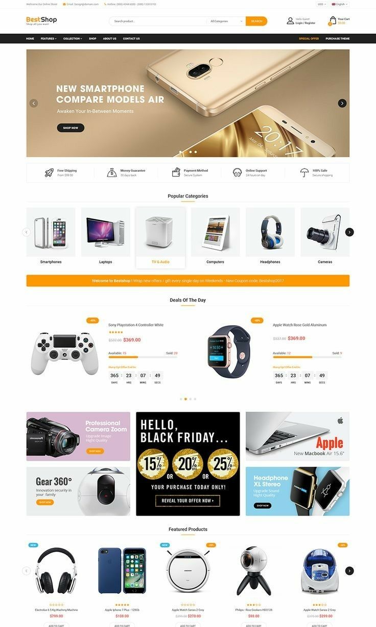 the website for electronics store is open and ready to be used as an appliance