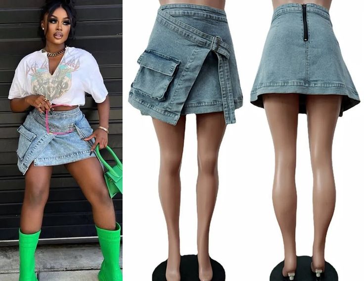 Naya Denim Mini Skirt FancySticated Denim Skirts, Skirt Style, Denim Style, Denim Mini, Skirts With Pockets, Denim Mini Skirt, Types Of Skirts, Above Knee, A Line Skirt