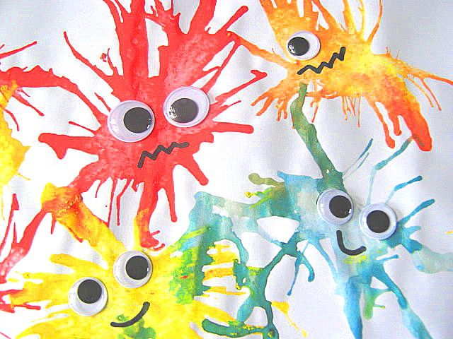 an art project for kids with watercolors and googly eyes