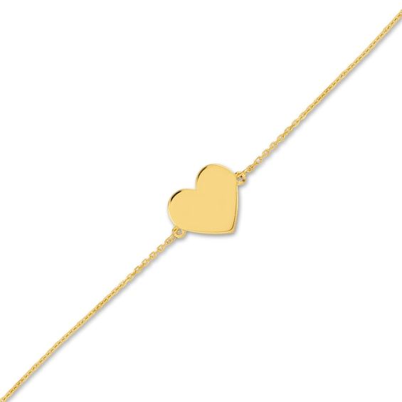 A meaningful heart station shimmers elegantly in the center of this timeless women's bracelet. Fashioned in 14K yellow gold, the 6.7-inch cable chain secures in place with a lobster clasp. Jared The Galleria Of Jewelry, Mini Heart, Heart Bracelet, Cable Chain, Womens Bracelets, Lobster Clasp, Cable, Yellow Gold, Bracelet