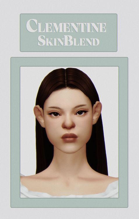 an animation image of a woman's face with the words clementine skin blend