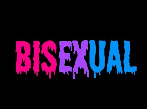 the word bisseual painted in pink, blue and purple on a black background