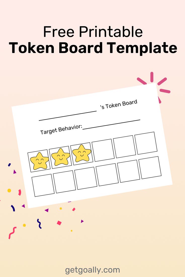 a free printable token board template with stars