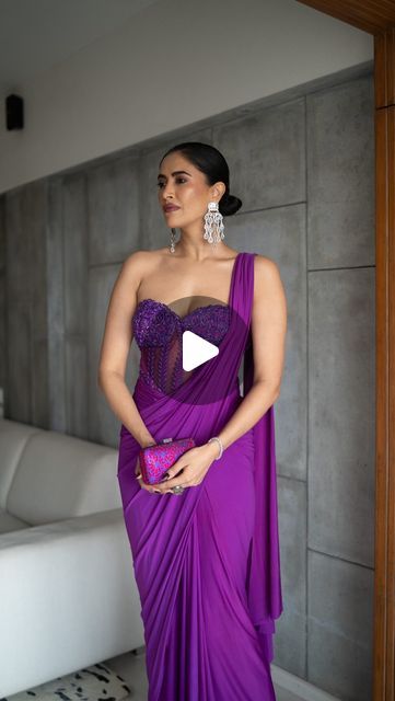 767K views · 31K likes | ALISHA PEKHA on Instagram: "Corset and the easiest predrapped saree - zip up and wear it like a skirt. So easy! So glam! 
Outfit by @labelprernamehra 
Go see her page. Love everything she makes! 💜
.
#indianweddingstyle #sangeetoutfit #sareedrape #lovesaree #sareelook #theallyedit" Glam Saree Look, Corset Saree Look, Corset Outfit Indian, Corset With Saree, Indian Cocktail Outfits For Women, Corset Indian Outfit, Corset Saree, Saree Jacket Designs, Saree Jackets