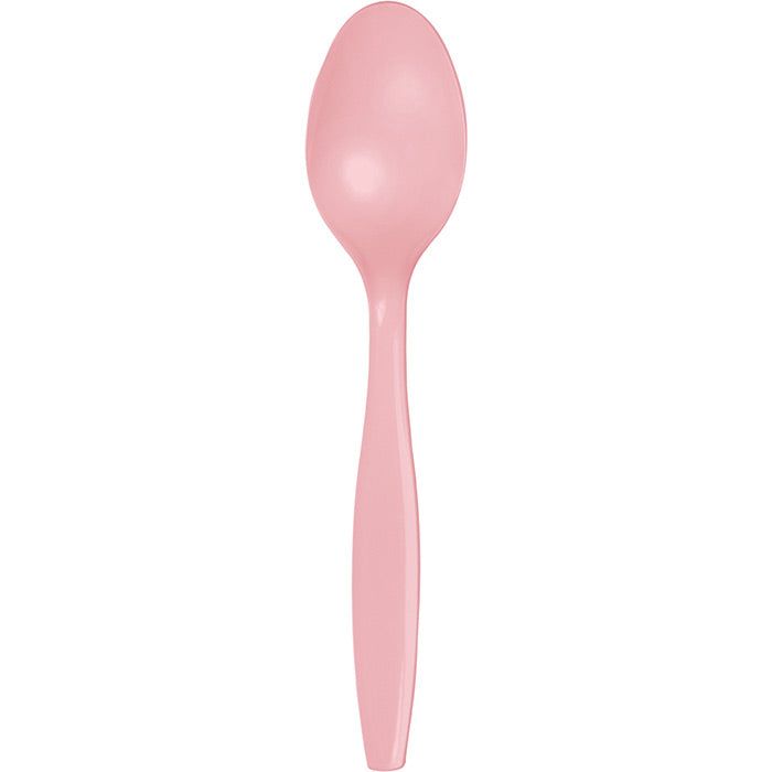 Classic Pink Plastic Spoons, 50 ct by Creative Converting Disposable Cutlery, Plastic Utensils, Plastic Cutlery, Plastic Spoons, Rose Pastel, Friendly Plastic, Event Themes, Pink Plastic, Tableware Collection