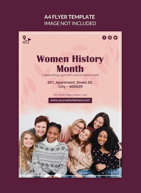 a women's history month flyer is shown