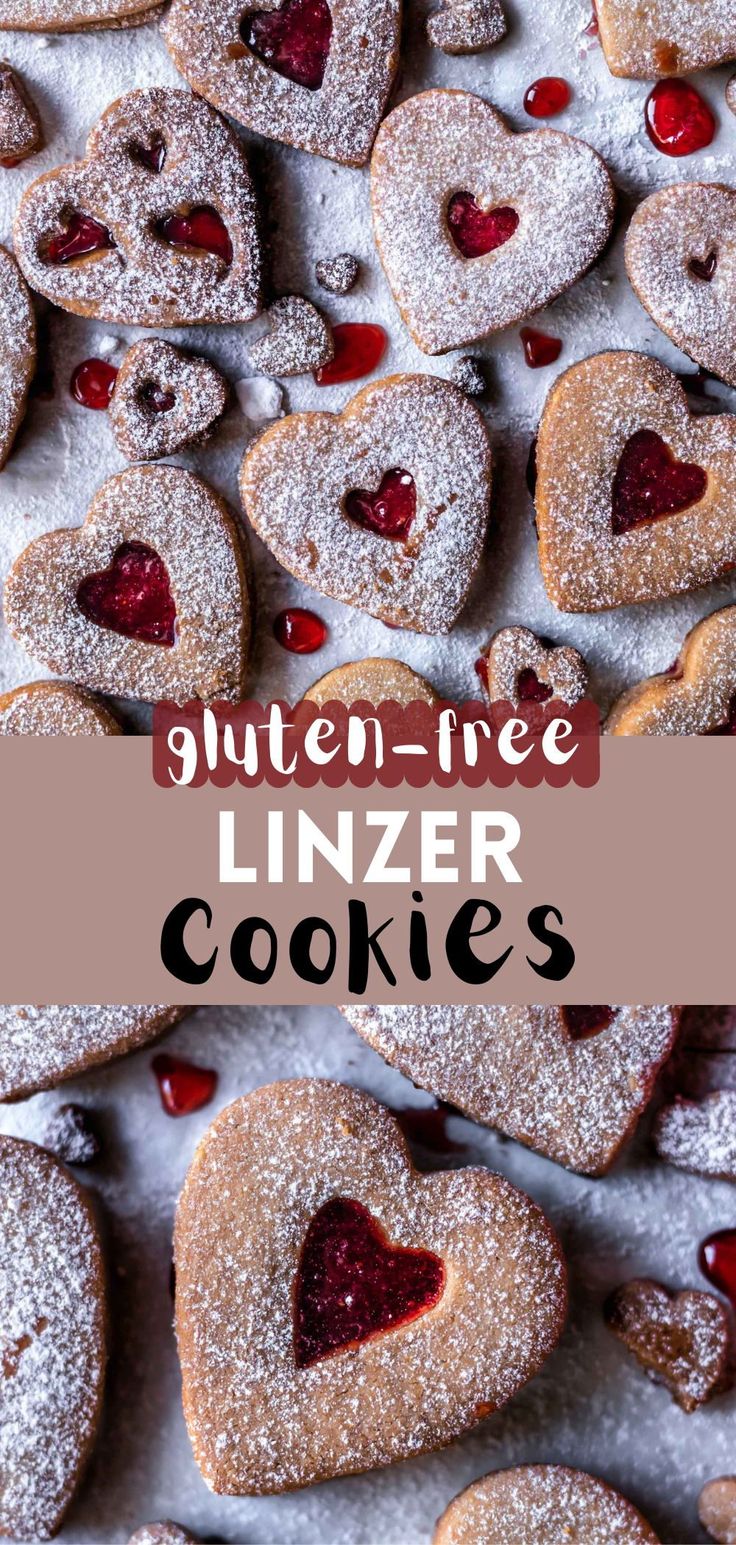 gluten - free linzer cookies are the perfect treat for valentine's day