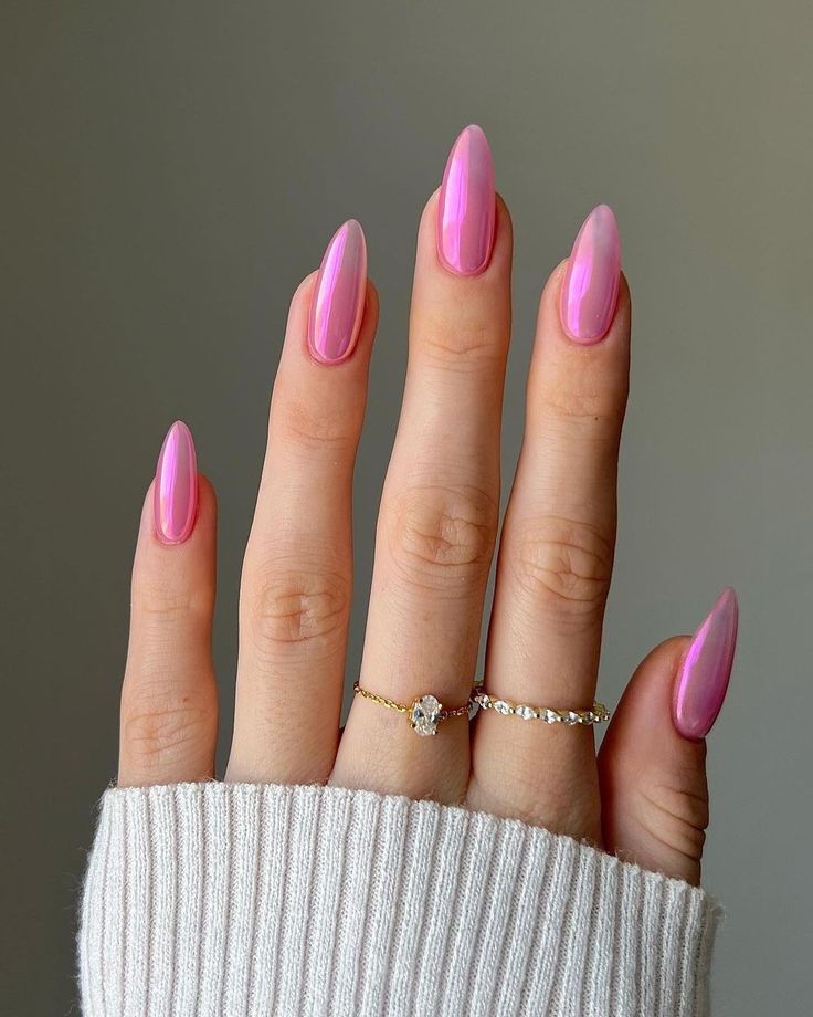 20 Latest Bubble Bath Nail Designs To Try In 2024! 13 Pink Chrome Nails, Cute Pink Nails, Nagellack Trends, Chrome Nails Designs, Fall Nail Art Designs, Pink Chrome, Broken Nails, Pink Nail, Minimalist Nails